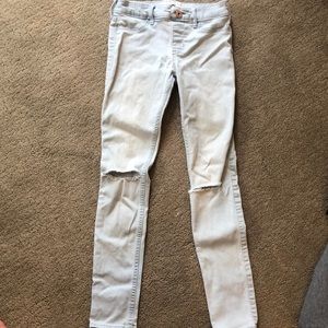 Light blue Abercrombie Kids knee ripped jeans